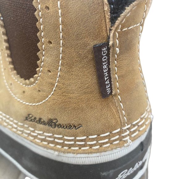 Eddie Bauer Waterproof Leather Boots Hunt Pac Slip On Faux Fur Lining Women’s 7 - Picture 6 of 10